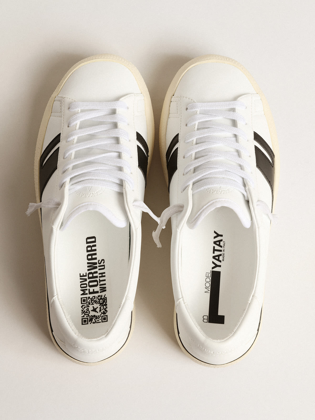 Golden Goose - Yatay Model 1B sustainable sneakers with white bio-based upper and black Y in 