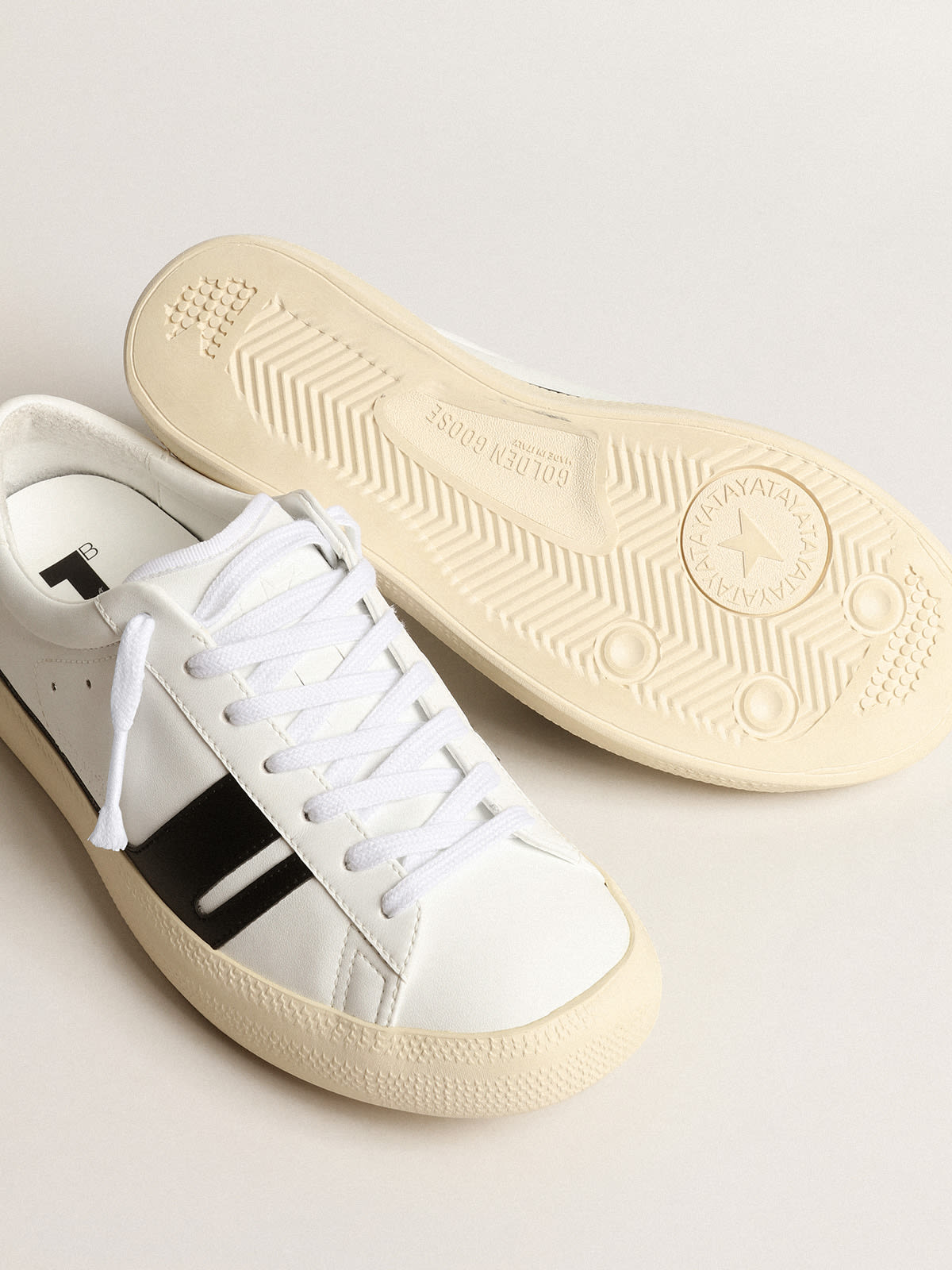 Golden Goose - Yatay Model 1B sustainable sneakers with white bio-based upper and black Y in 