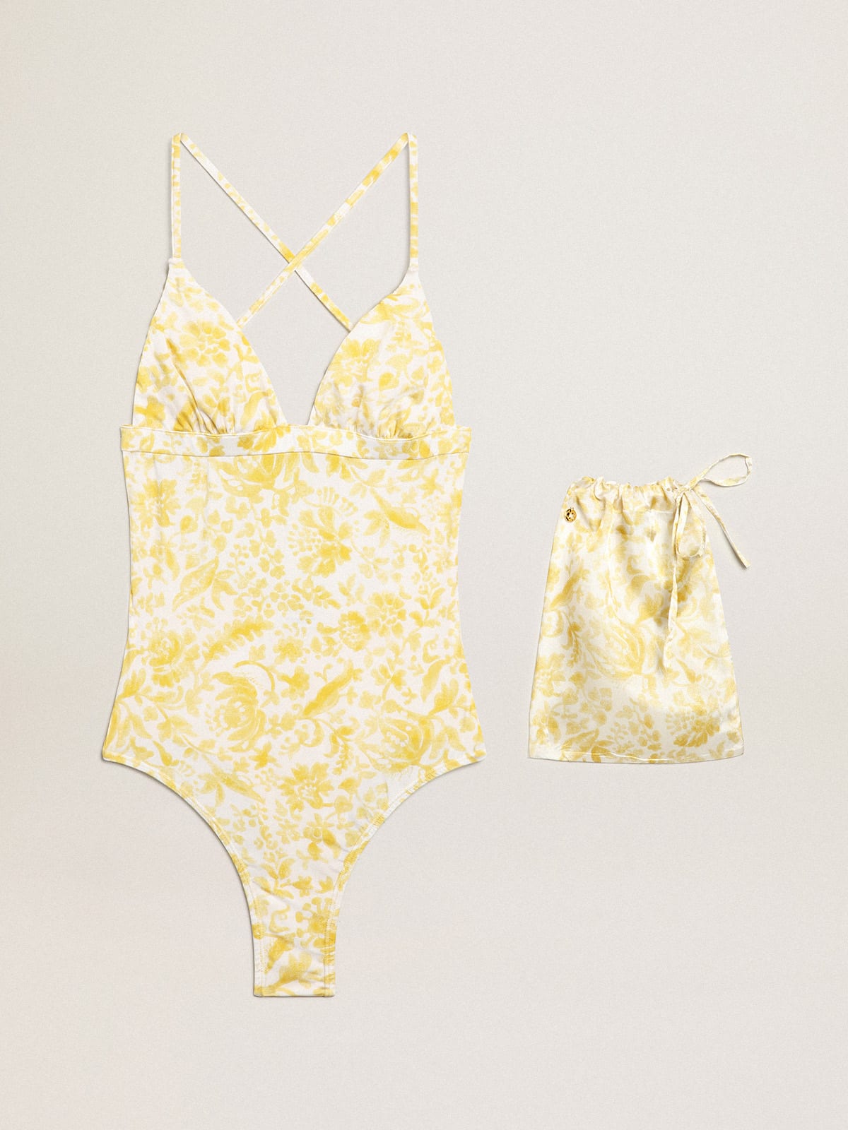 Golden Goose - Resort Collection one-piece swimsuit with lemon yellow print    in 