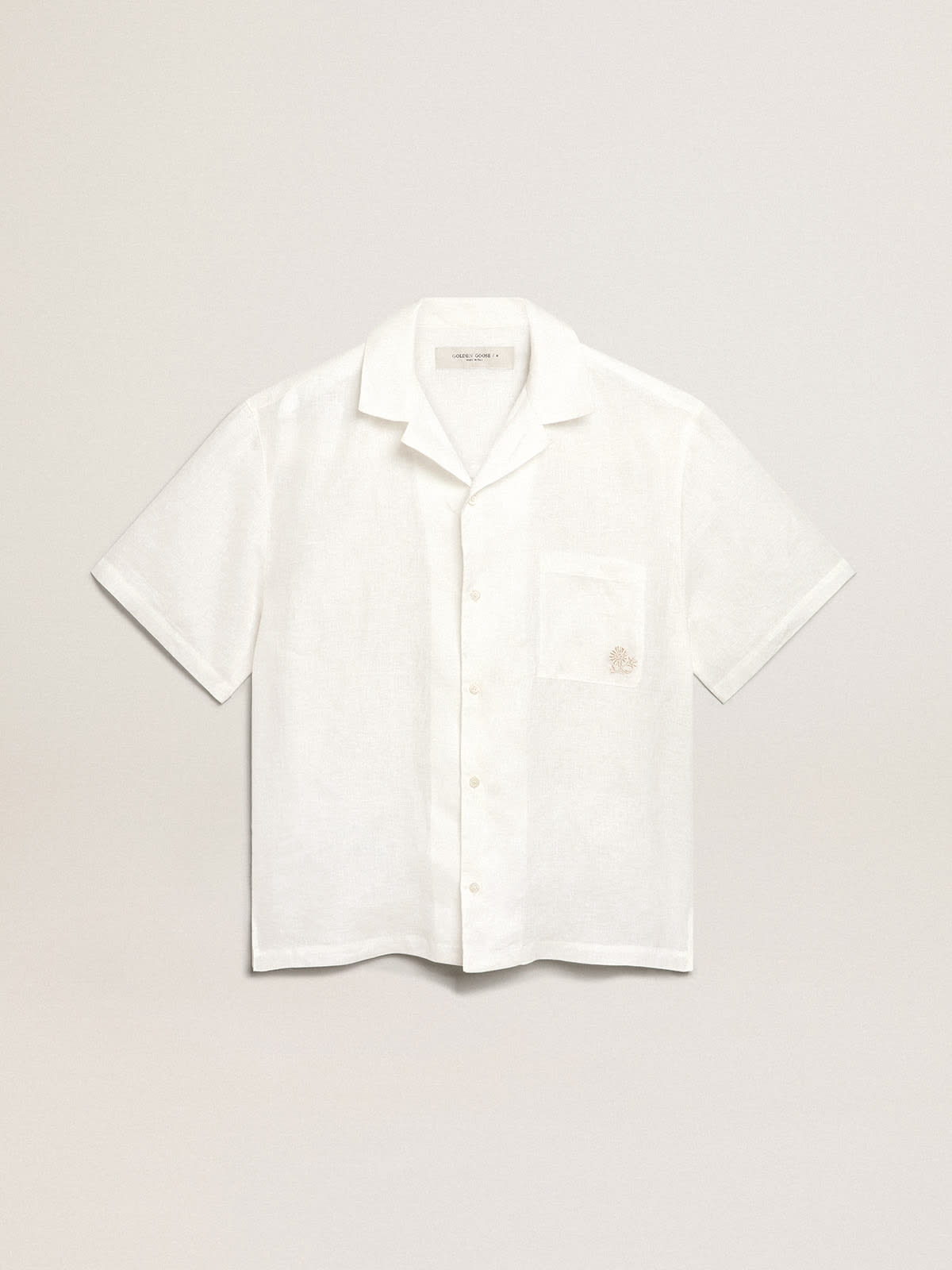 Resort Collection linen shirt in vintage white | Golden Goose