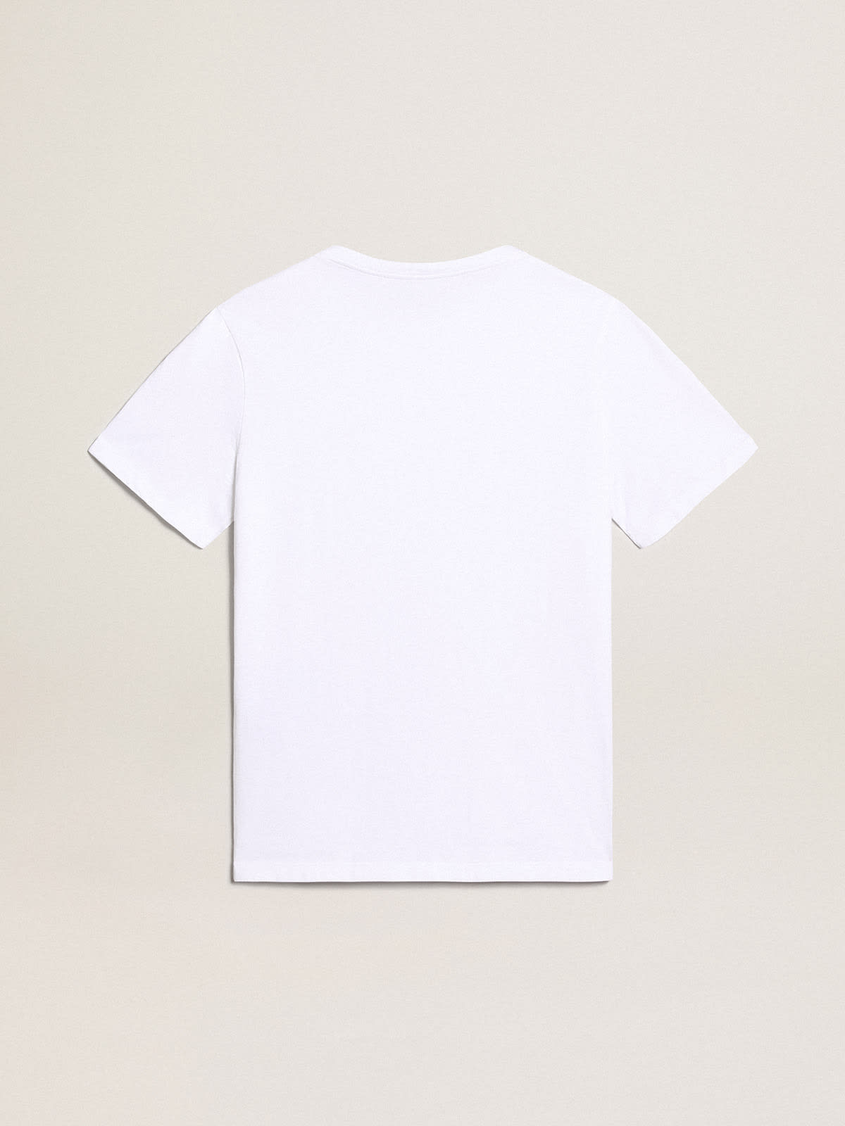 Golden Goose - T-shirt blanc avec logo noir contrasté sur le devant in 