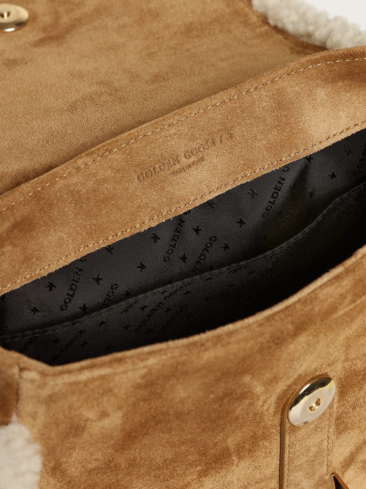 Golden Goose - Petit sac Rodeo Bag en daim avec détails en shearling in 
