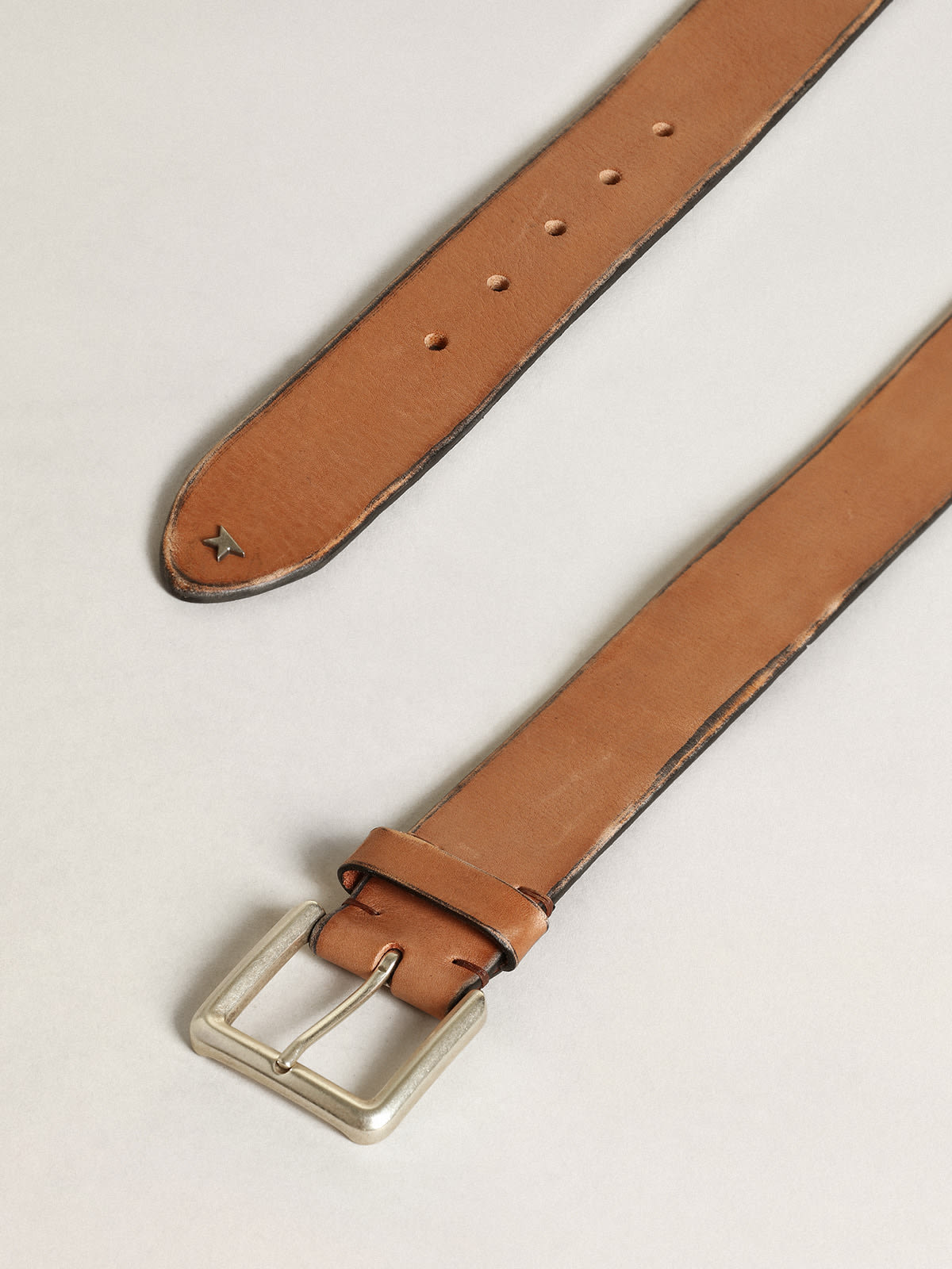 Golden Goose - Belt in tan-colored washed leather in 