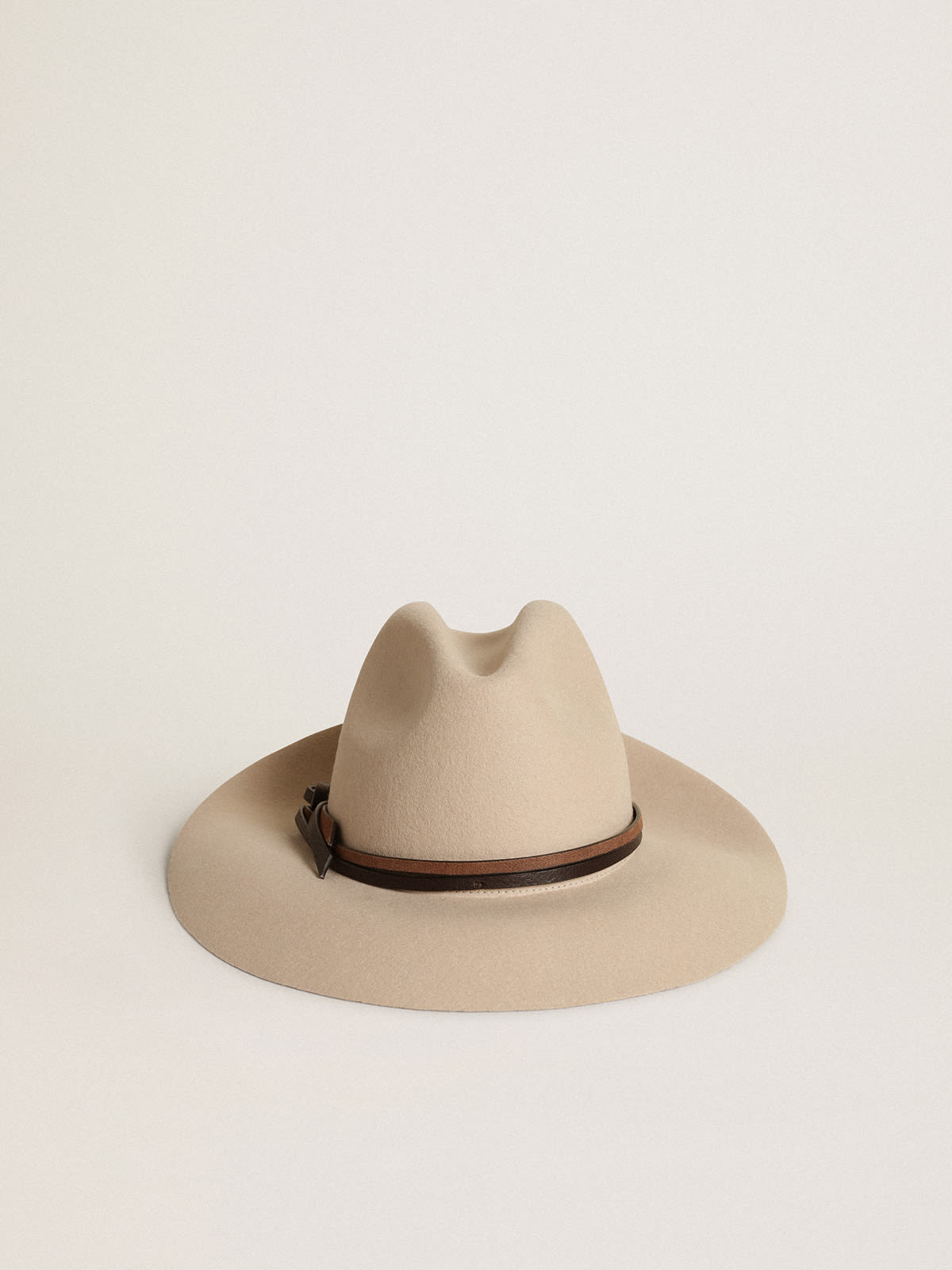Golden Goose - Journey Collection dove-gray Fedora hat with leather strap    in 