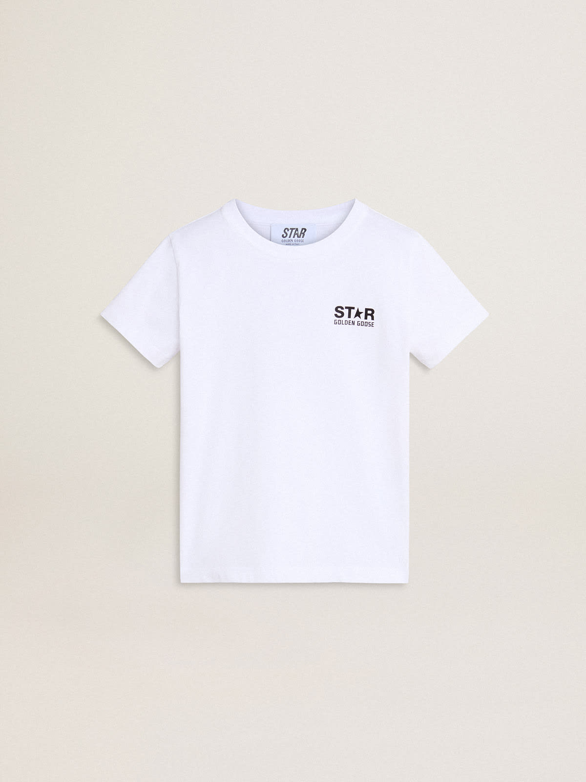 Star Collection T-shirt with contrasting black logo and star | Golden Goose