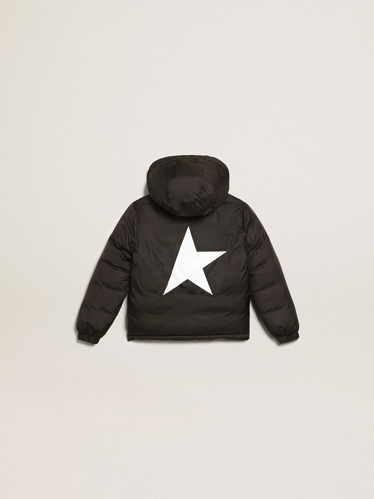 Golden Goose - Black jacket with hood and maxi star on the back in 