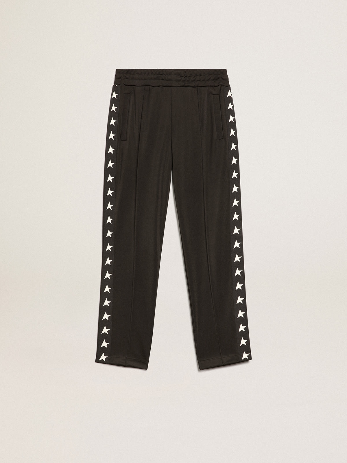 Girls' black leggings with white stars on the sides