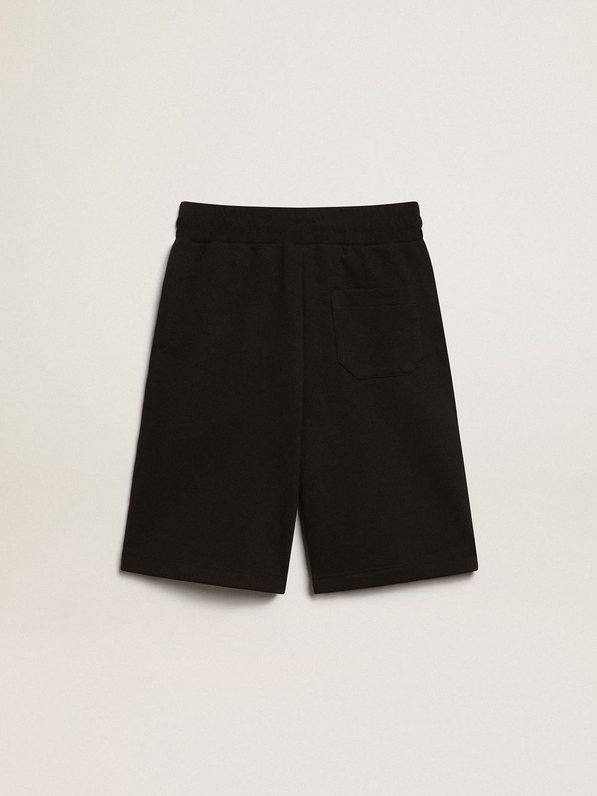 Golden Goose - Black bermuda shorts with contrasting white stars in 