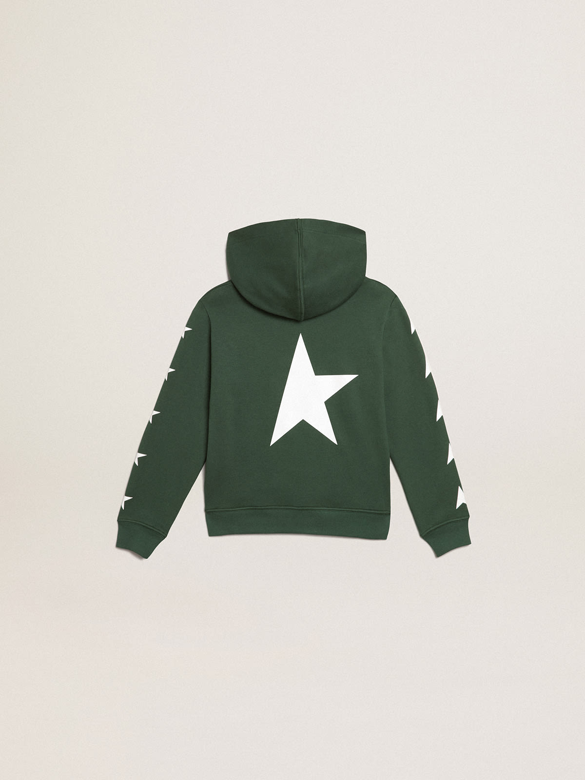 Bright green hooded sweatshirt