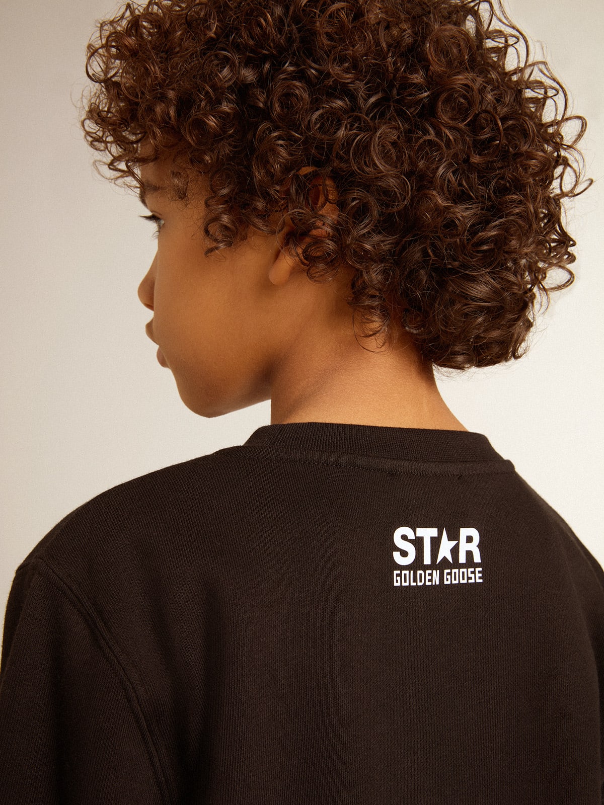 Golden Goose - Black sweatshirt with white maxi star on the front in 