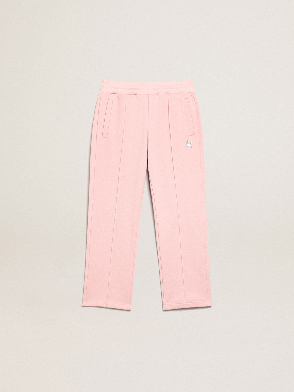 Golden Goose - Pink Star Collection jogging pants with silver glitter star on the front in 