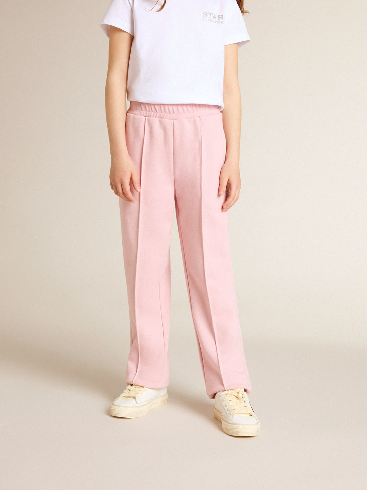 Pink joggers with glitter star on the front