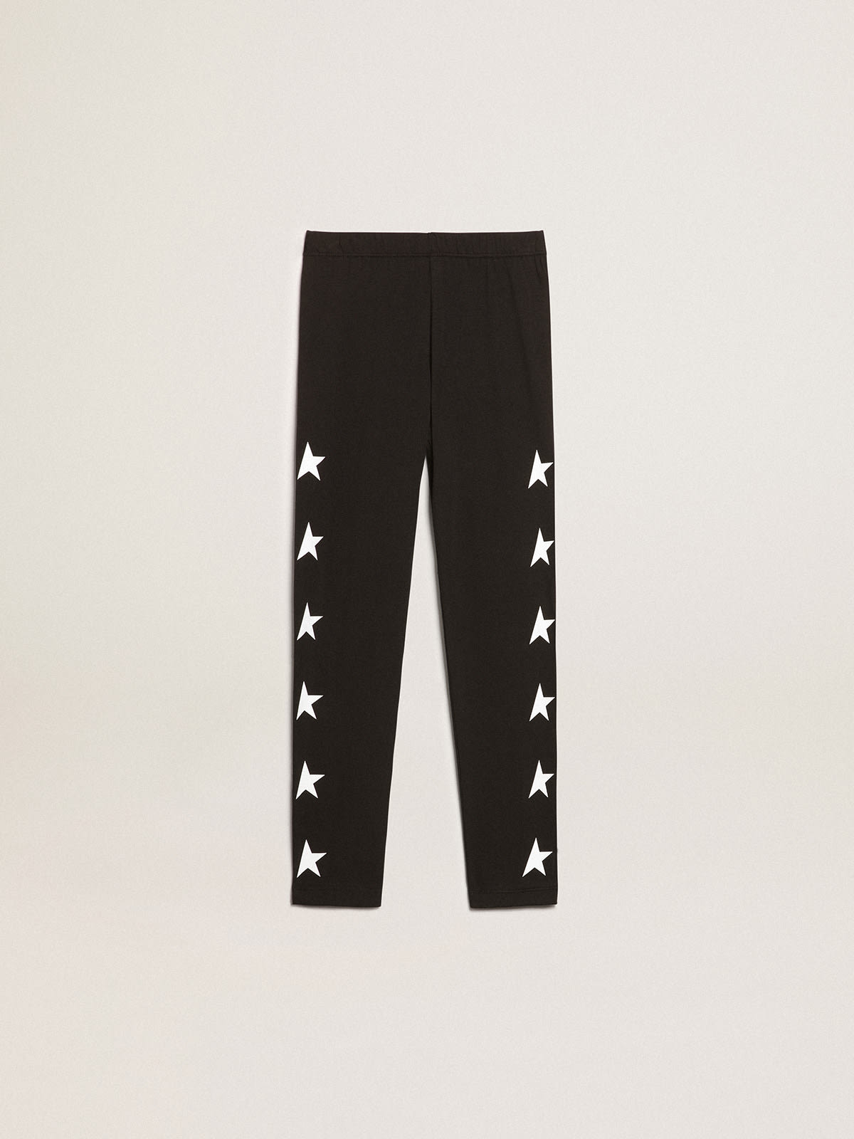 Golden Goose - Black Star Collection leggings with contrasting white stars in 