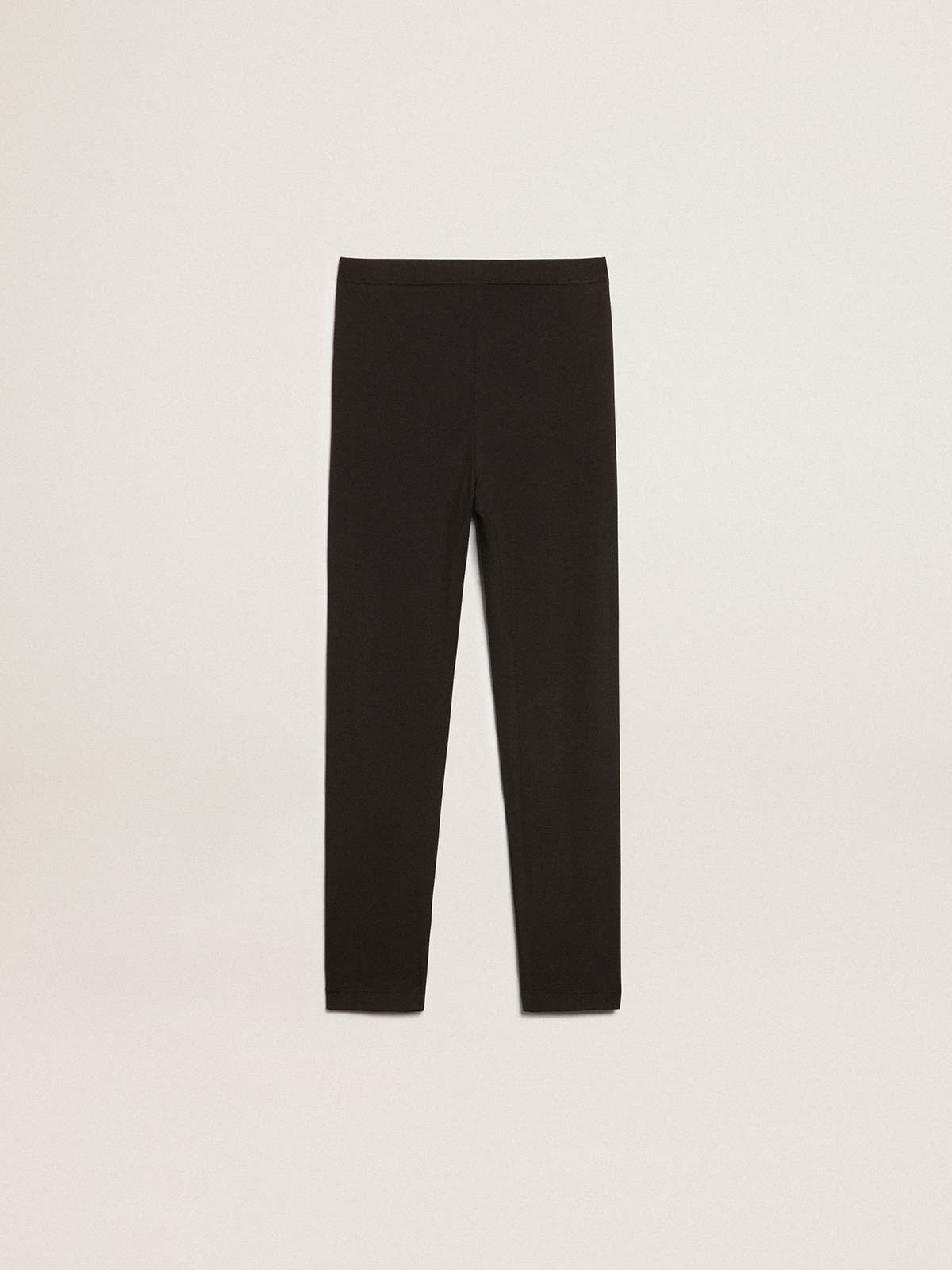 Golden Goose - Pantalón leggings de color negro de niña con estrellas blancas en los lados in 