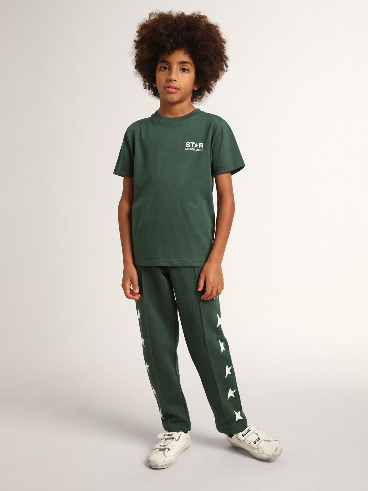 Pantalon de jogging vert brillant avec toiles contrast es