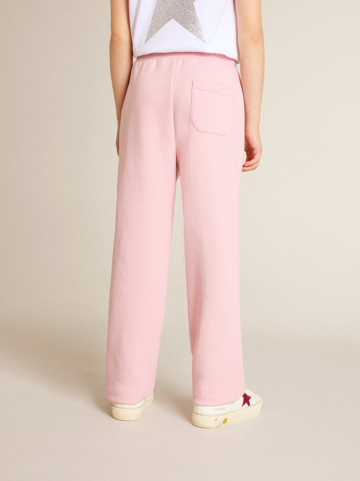 Golden Goose - Pantalon de jogging rose avec étoile pailletée sur le devant in 