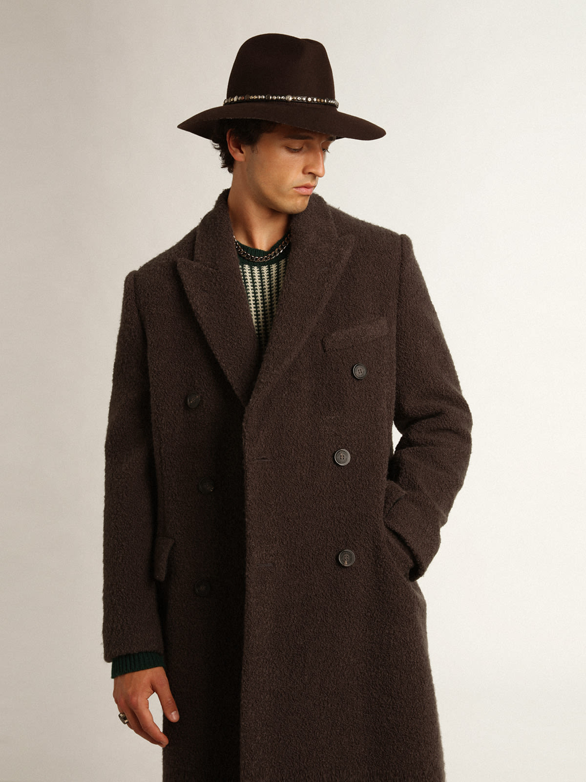 Mens boucle outlet coat