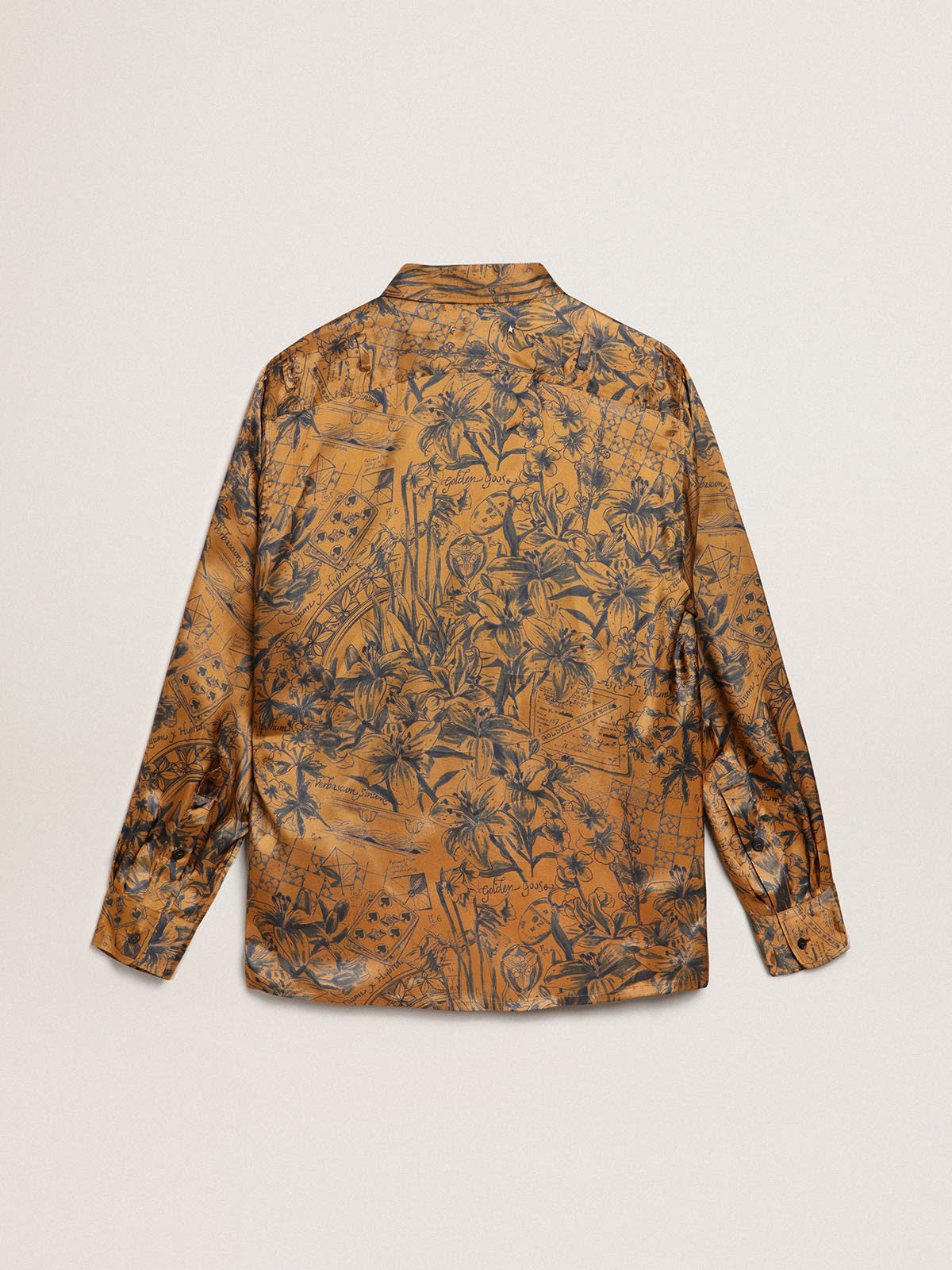 Golden Goose - Journey Collection shirt in golden brown with notebook print in 