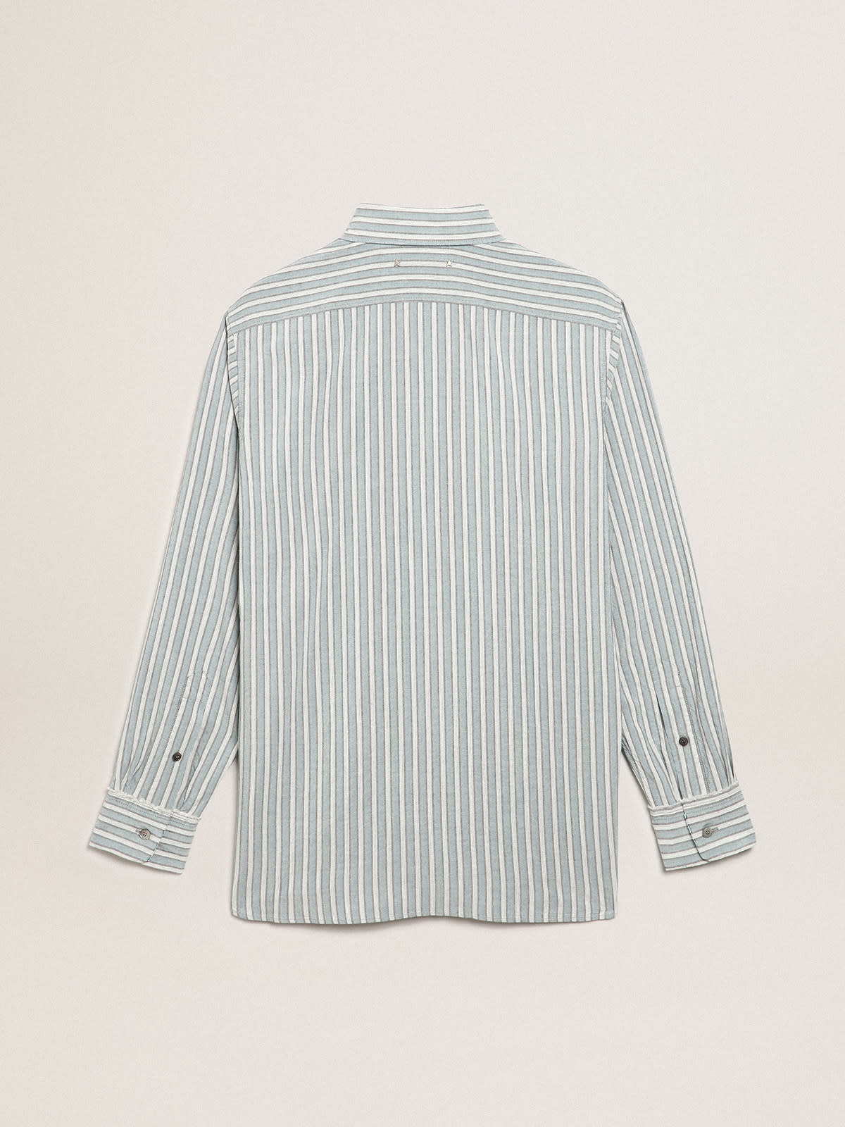 Golden Goose - Journey Collection men’s shirt with aqua stripes in 