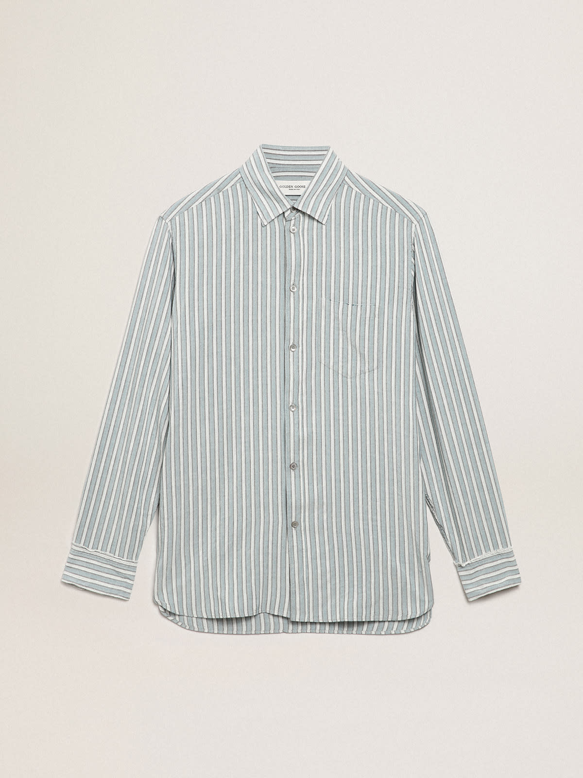 Golden Goose - Men's shirt in viscose with stripes in 