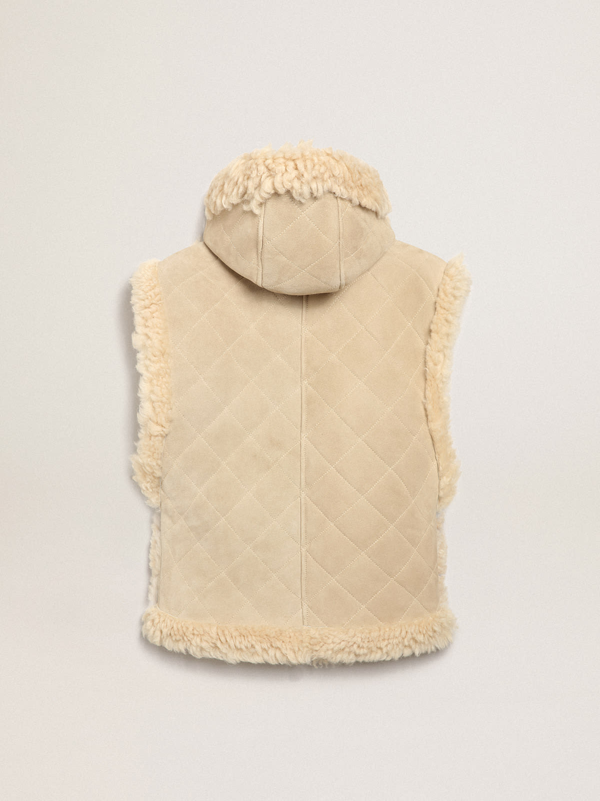 Gilet sans manche enfant en laine de mouton marron