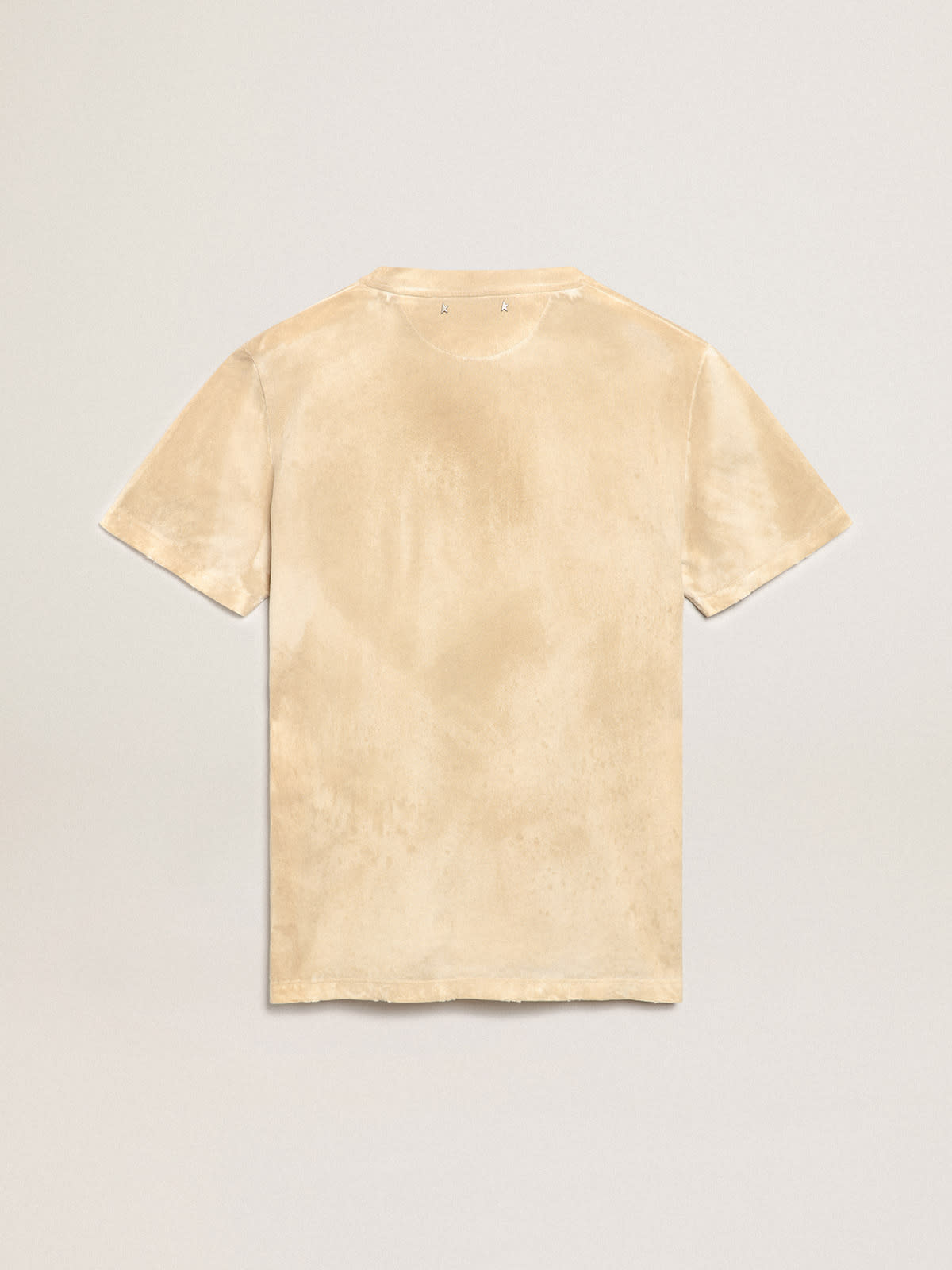 Golden Goose - Paper-effect bone-white Journey Collection T-shirt with floral print on the front in 