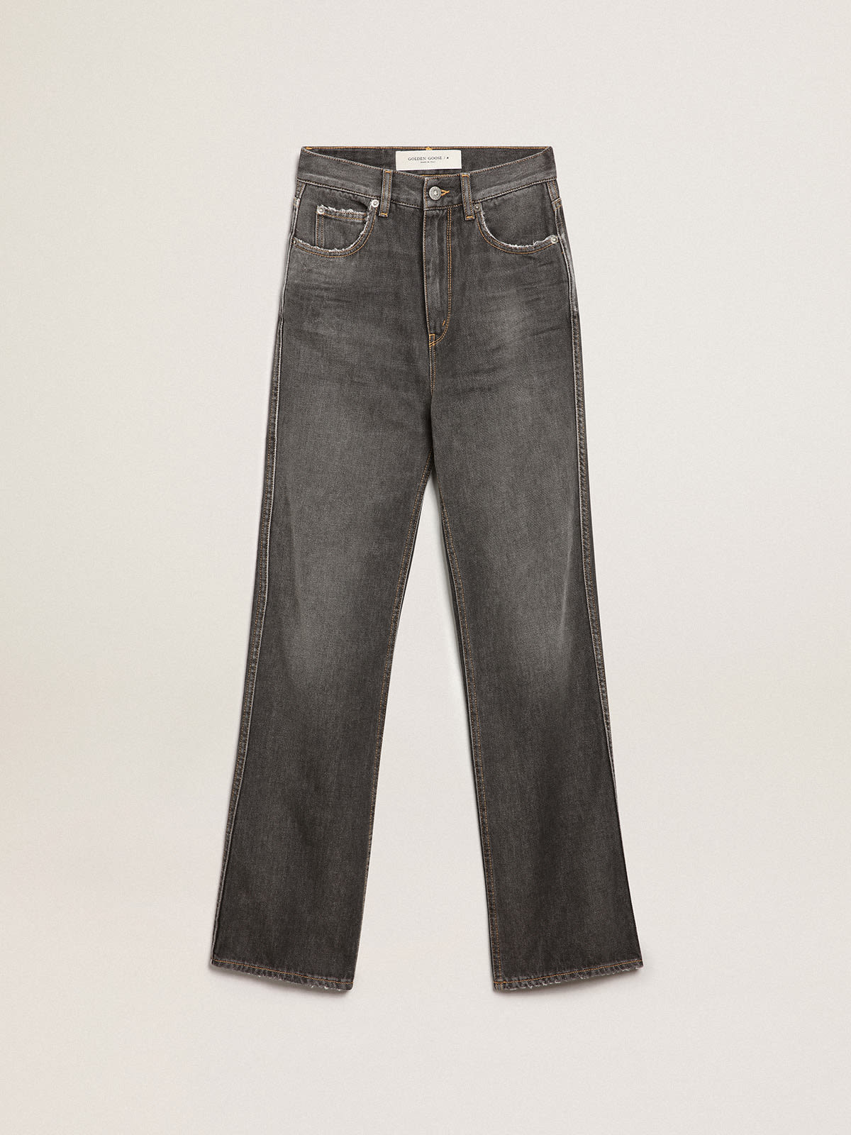 Golden Goose - Schwarze Jeans Frida aus der Journey Collection in Stonewash-Optik in 