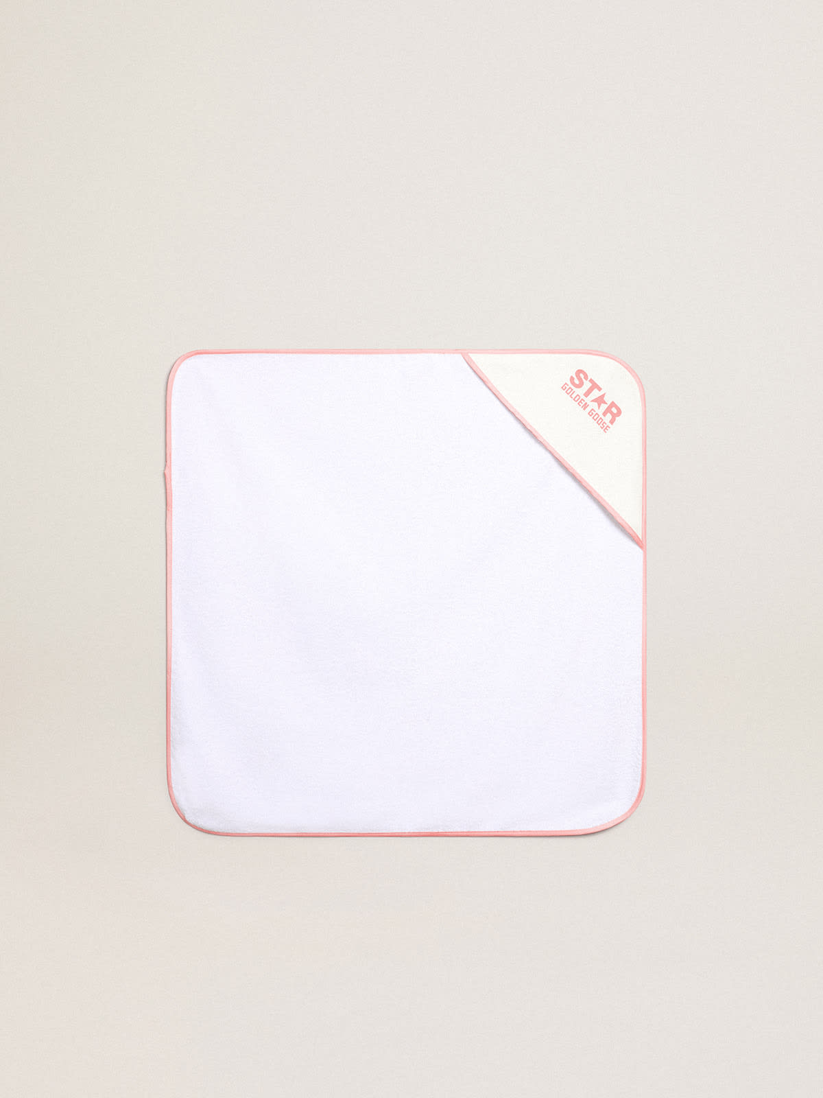 Golden Goose - Gift box set da bagno color bianco con profili e logo rosa in 