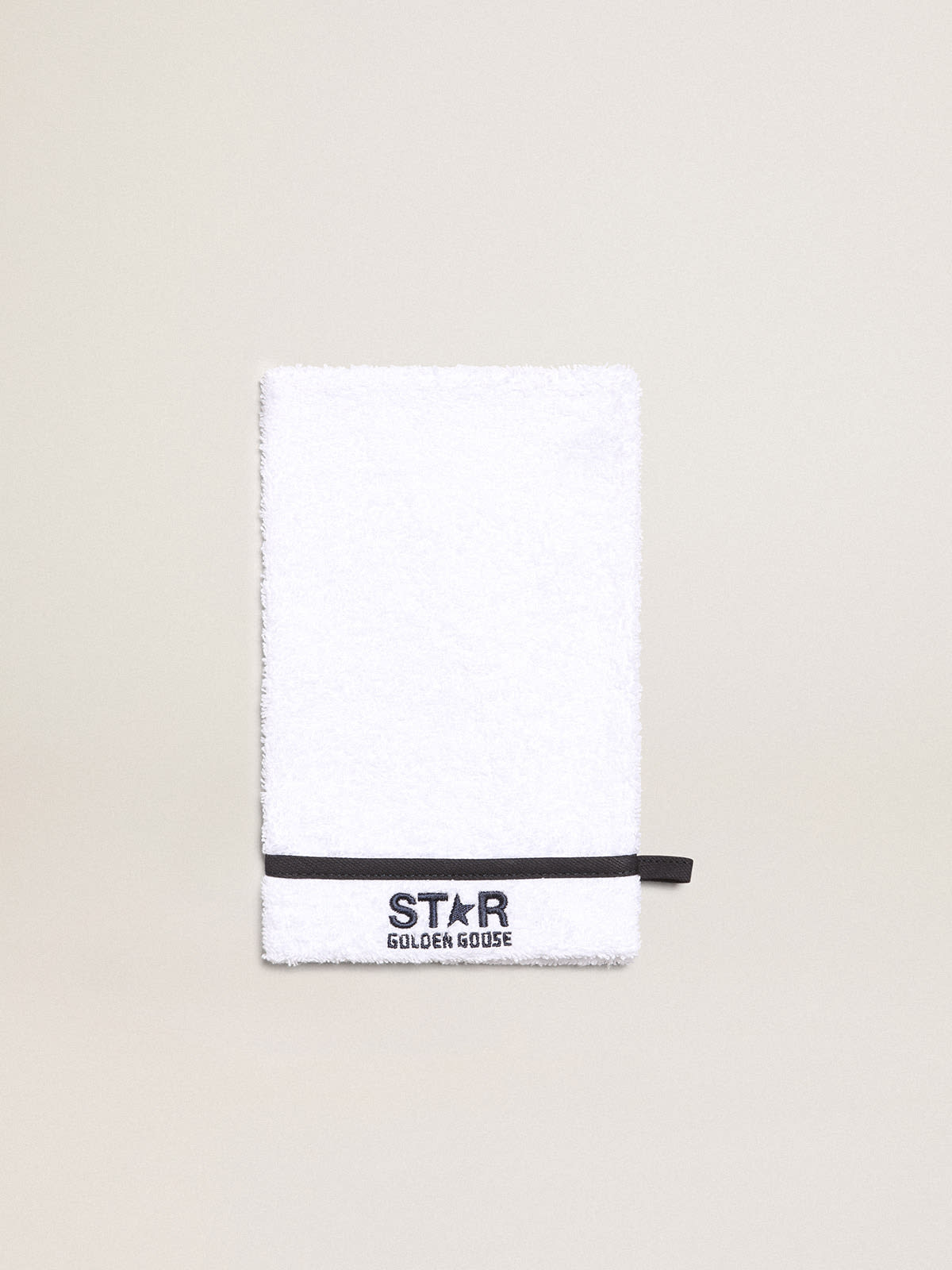 Golden Goose - Star Collection bath set gift box in white and milk white with contrasting navy blue edging and logo in 