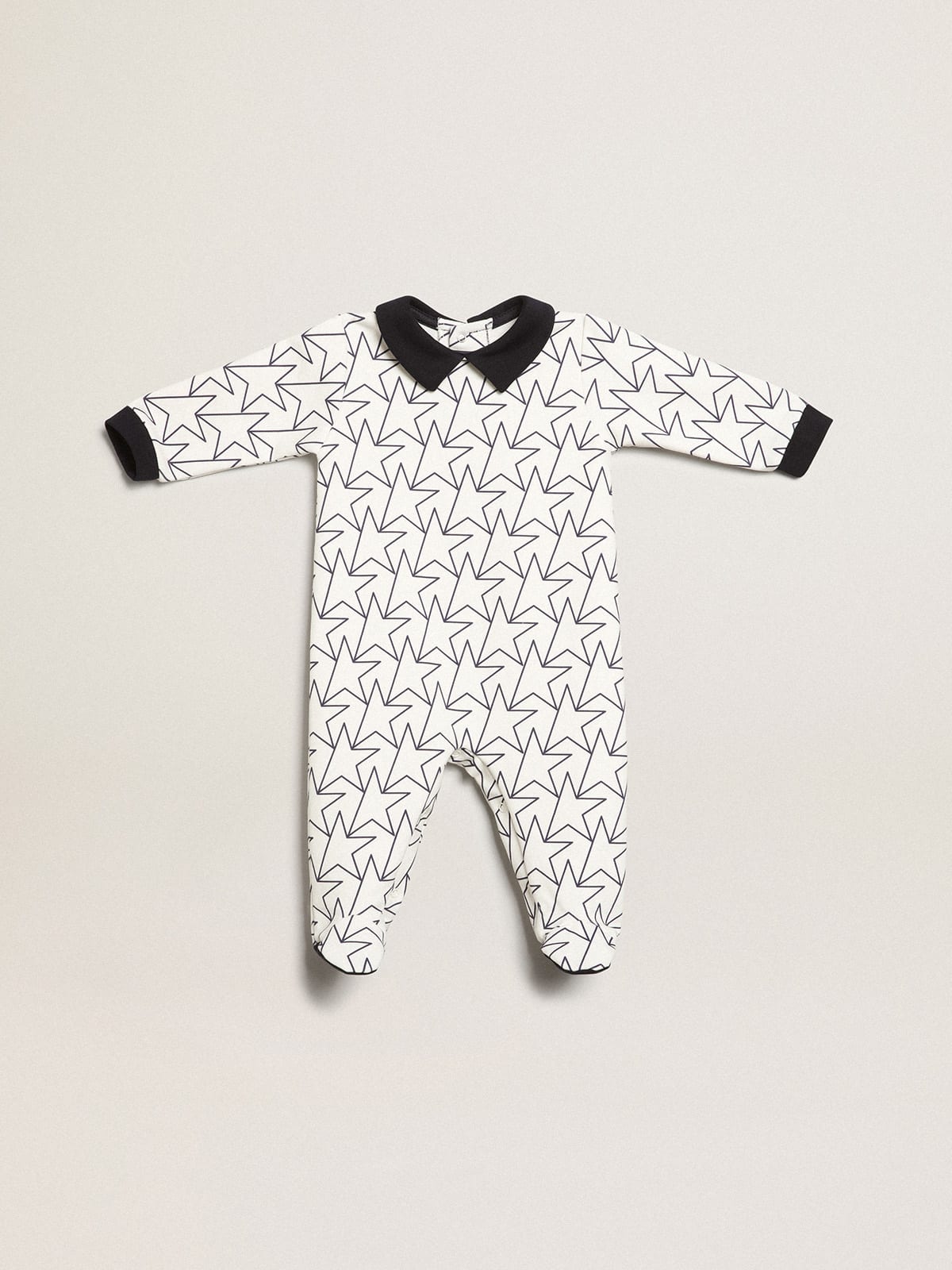 Golden Goose - Star Collection baby gift set in white with navy blue edging and all-over navy blue stars in 