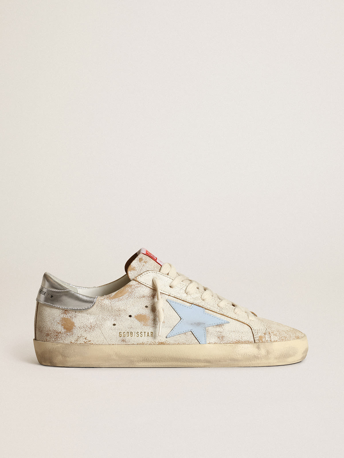 Golden Goose - Men's Ball Star in White Nappa Leather with Green Leather Star and Heel Tab, Man, Size: 44