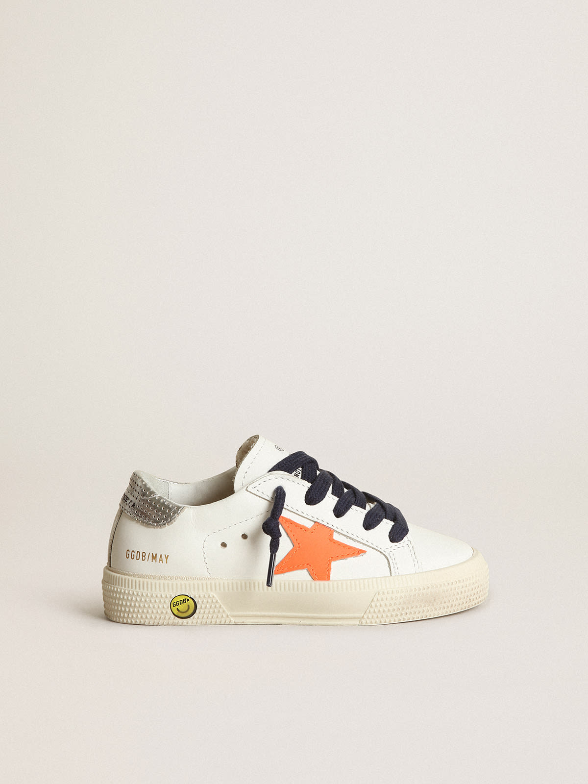 Golden Goose - Young May with fluorescent orange leather star and perforated heel in 