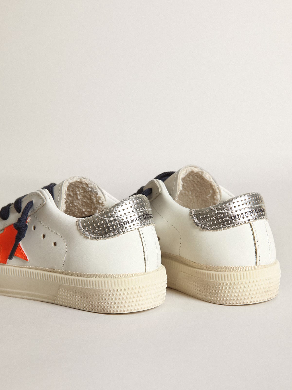 Young May sneakers with fluorescent orange leather star and