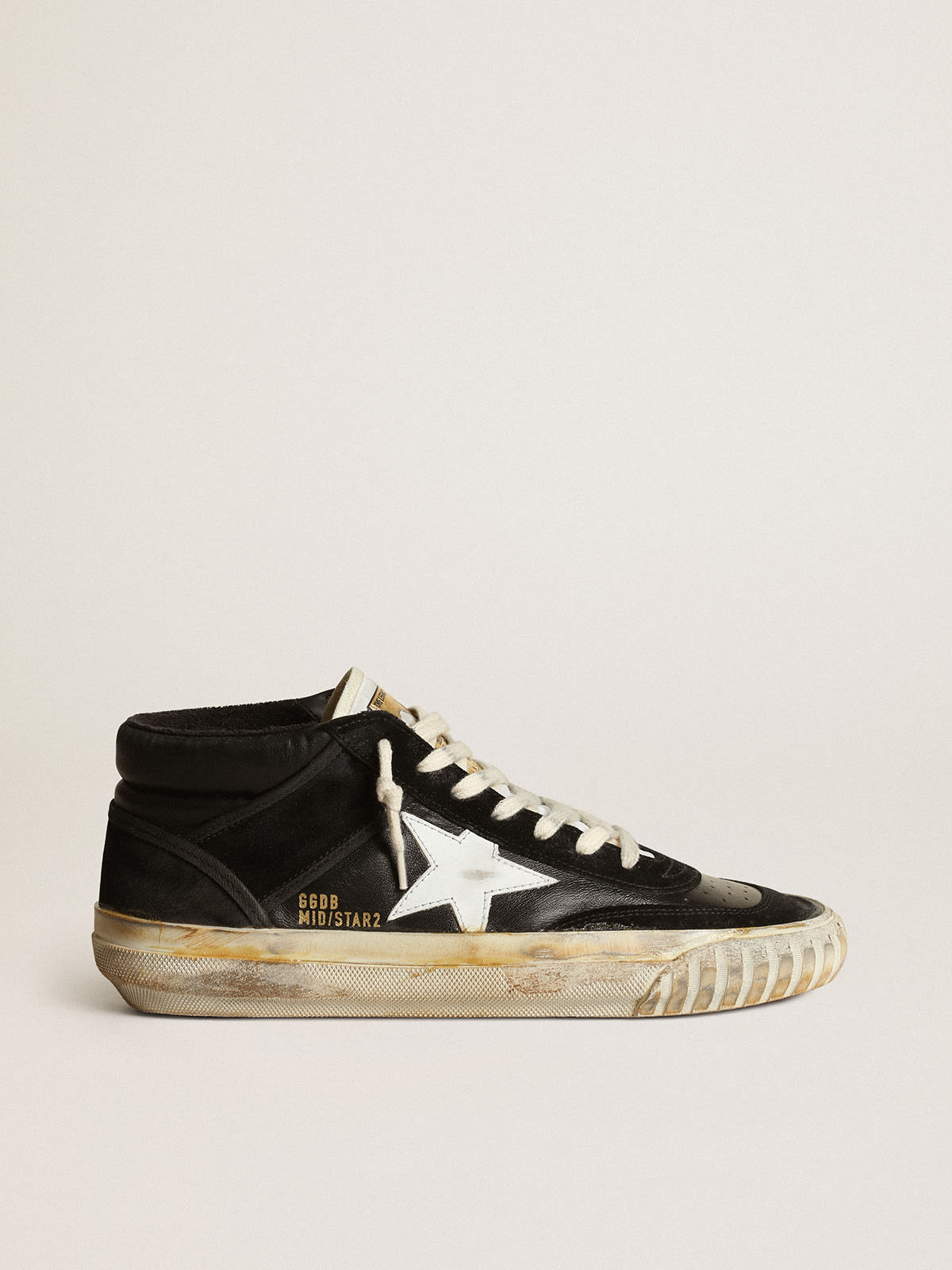 Women\'s Mid Star in black nappa and suede with white leather star | Golden  Goose