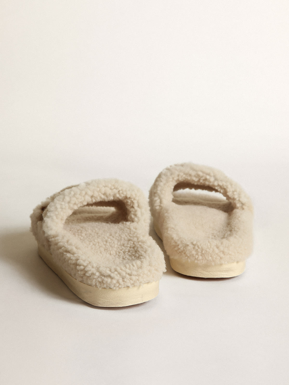 Golden Goose - Poolstar in beige shearling with leopard-print pony skin star in 