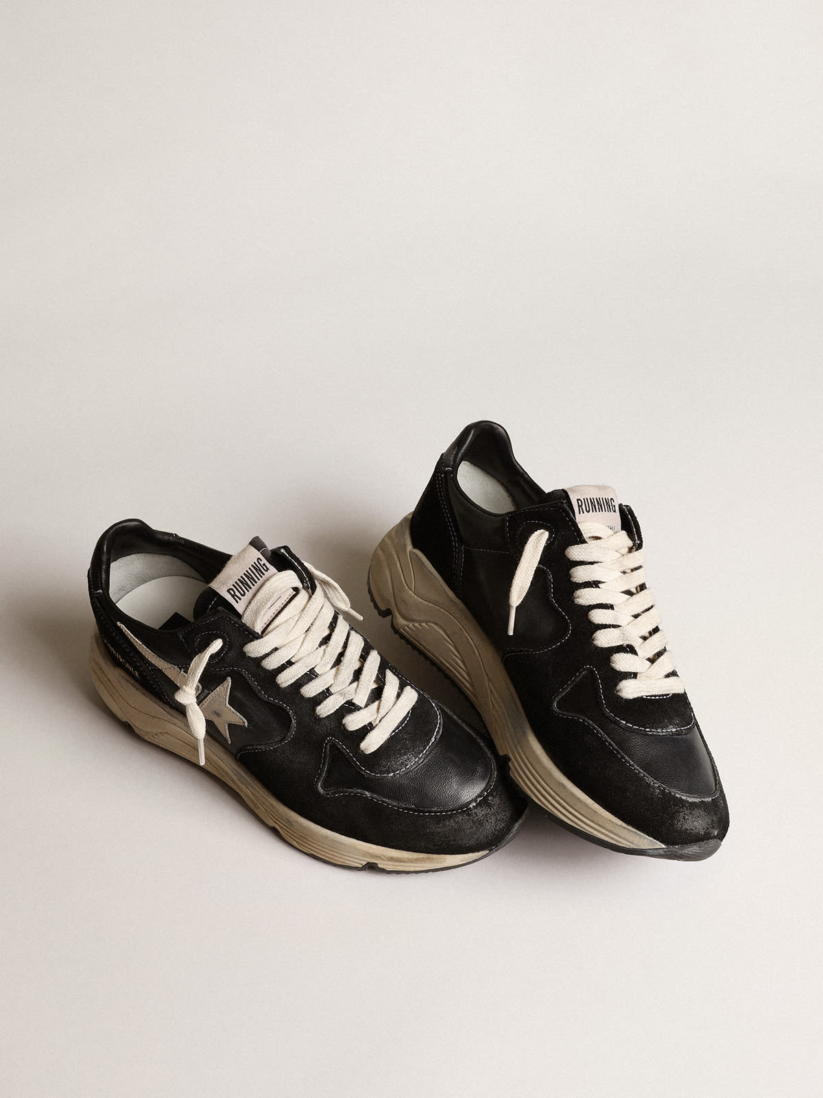 Golden Goose - Women's Running Sole in black nappa and suede in 