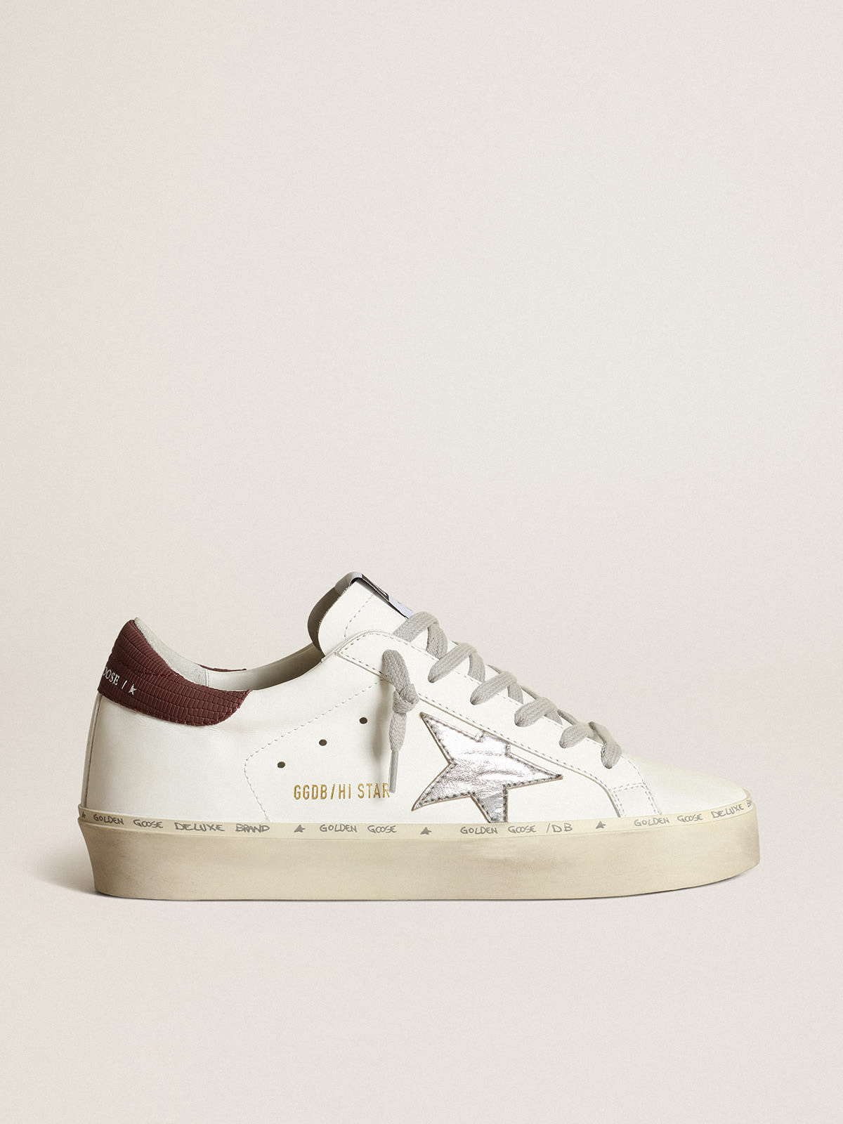 Women's Hi Star LTD with silver star and burgundy heel tab