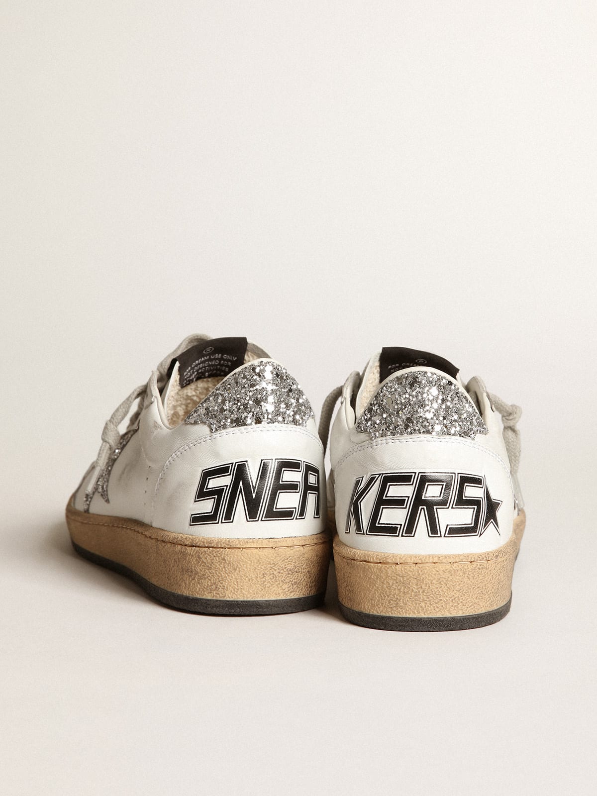 Women\'s Ball Star in nappa with white star and glitter heel tab | Golden  Goose