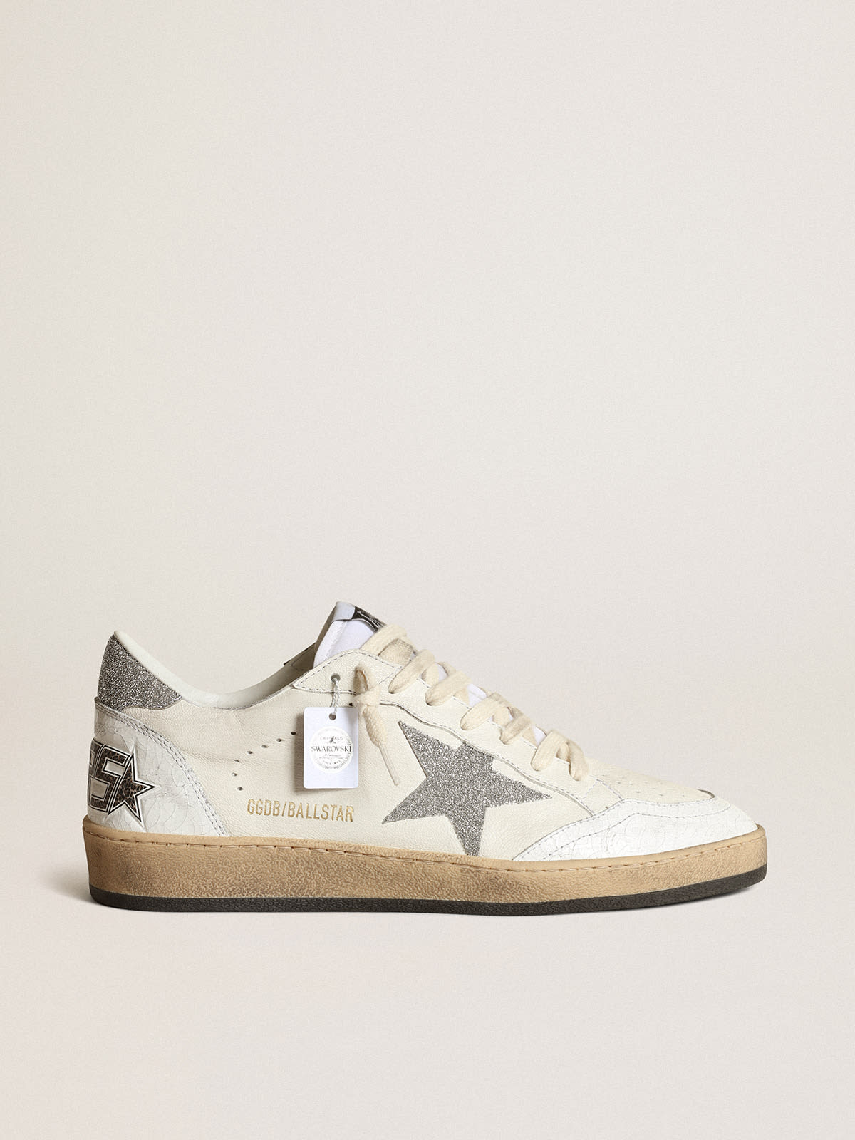 Nog steeds Politieagent Ambacht White Ball Star with a Swarovski crystal star and heel tab | Golden Goose
