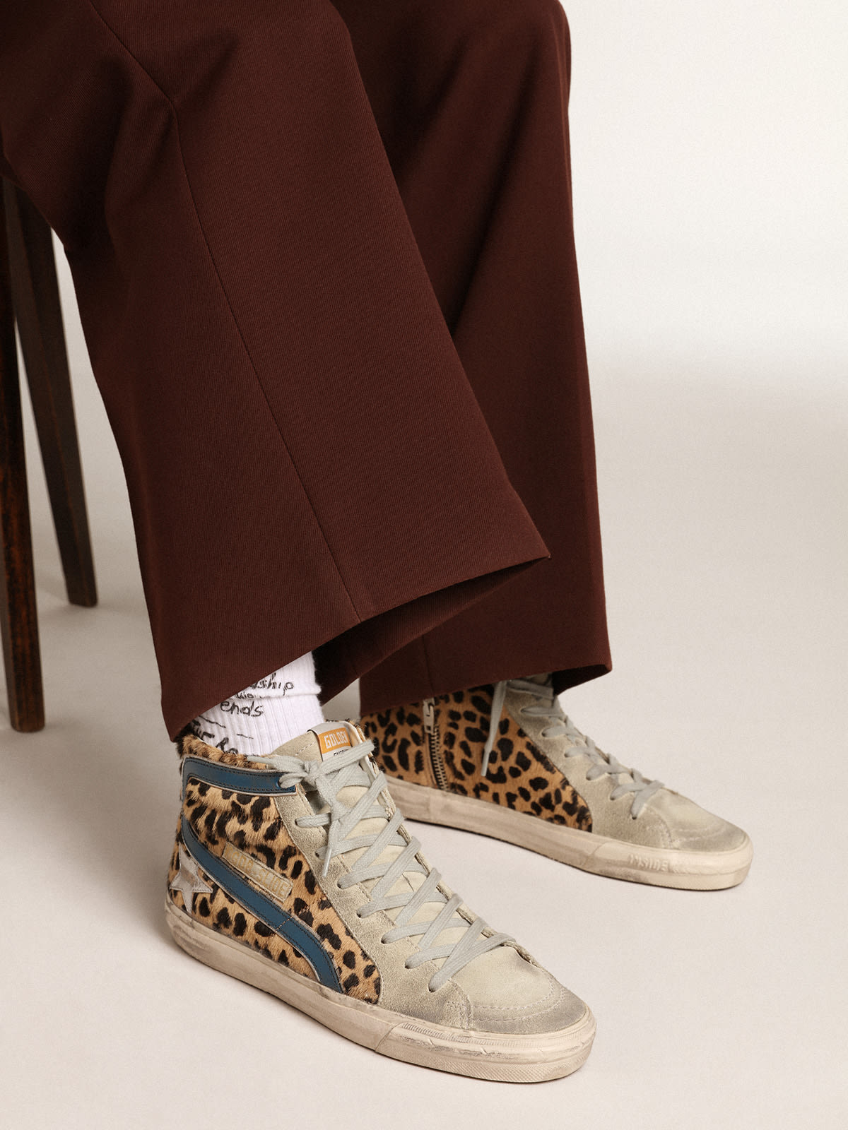 Golden goose shop slide leopard