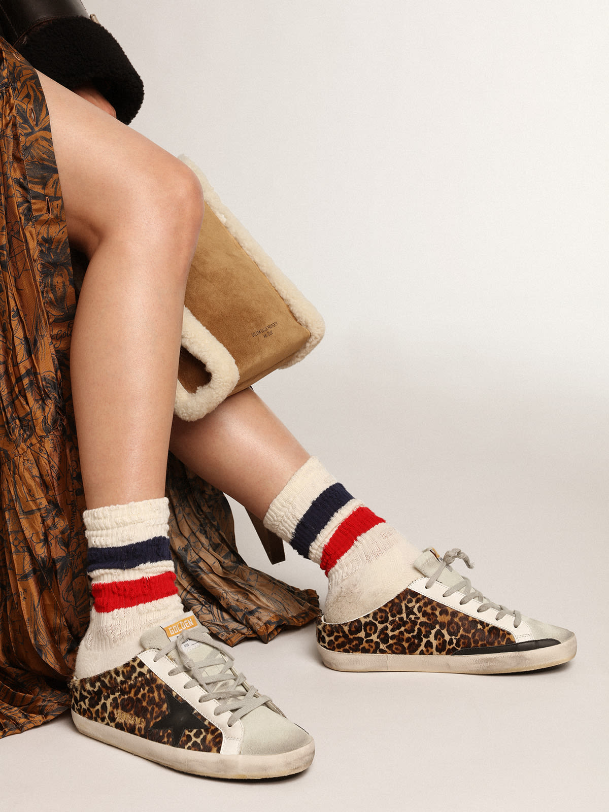 Golden Goose - Super-Star Sabot Donna in cavallino leo con stella nera in 