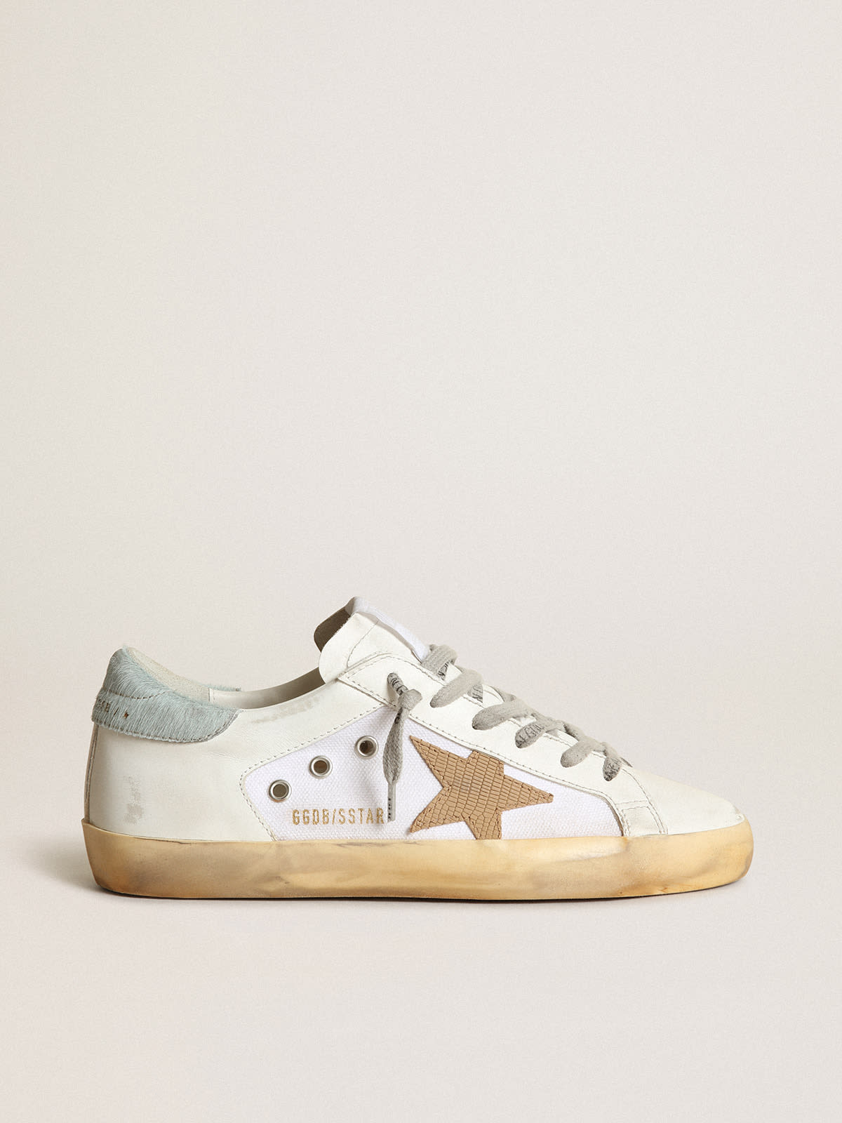 Super-Star LTD sneakers in white leather and canvas with light brown ...