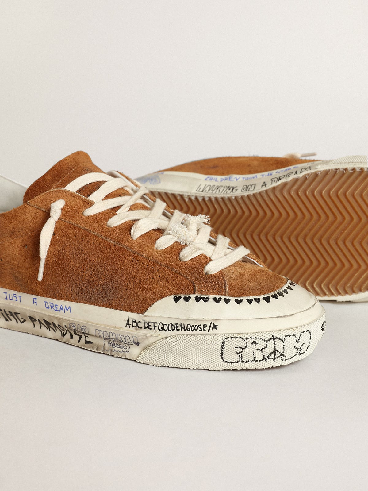 Golden Goose - Men’s Super-Star Penstar LTD in suede with a perforated star in 