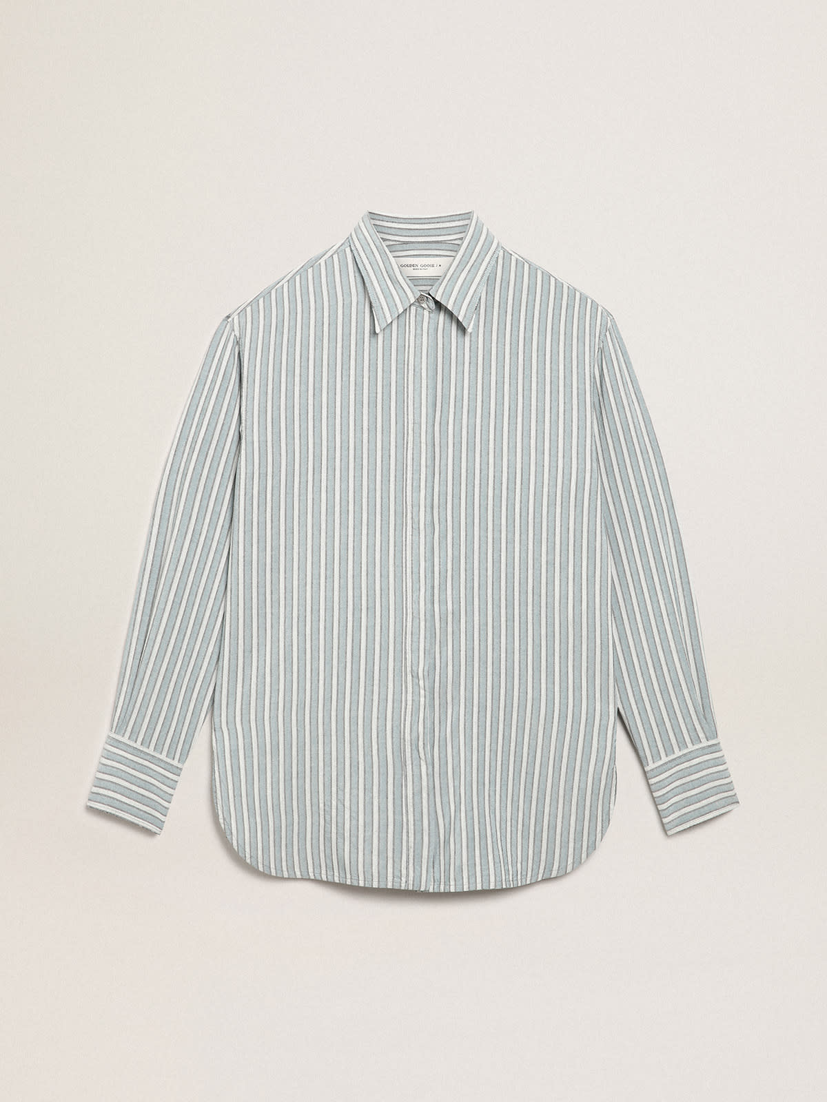 Golden Goose - Women's boyfriend shirt with blue stripes in 