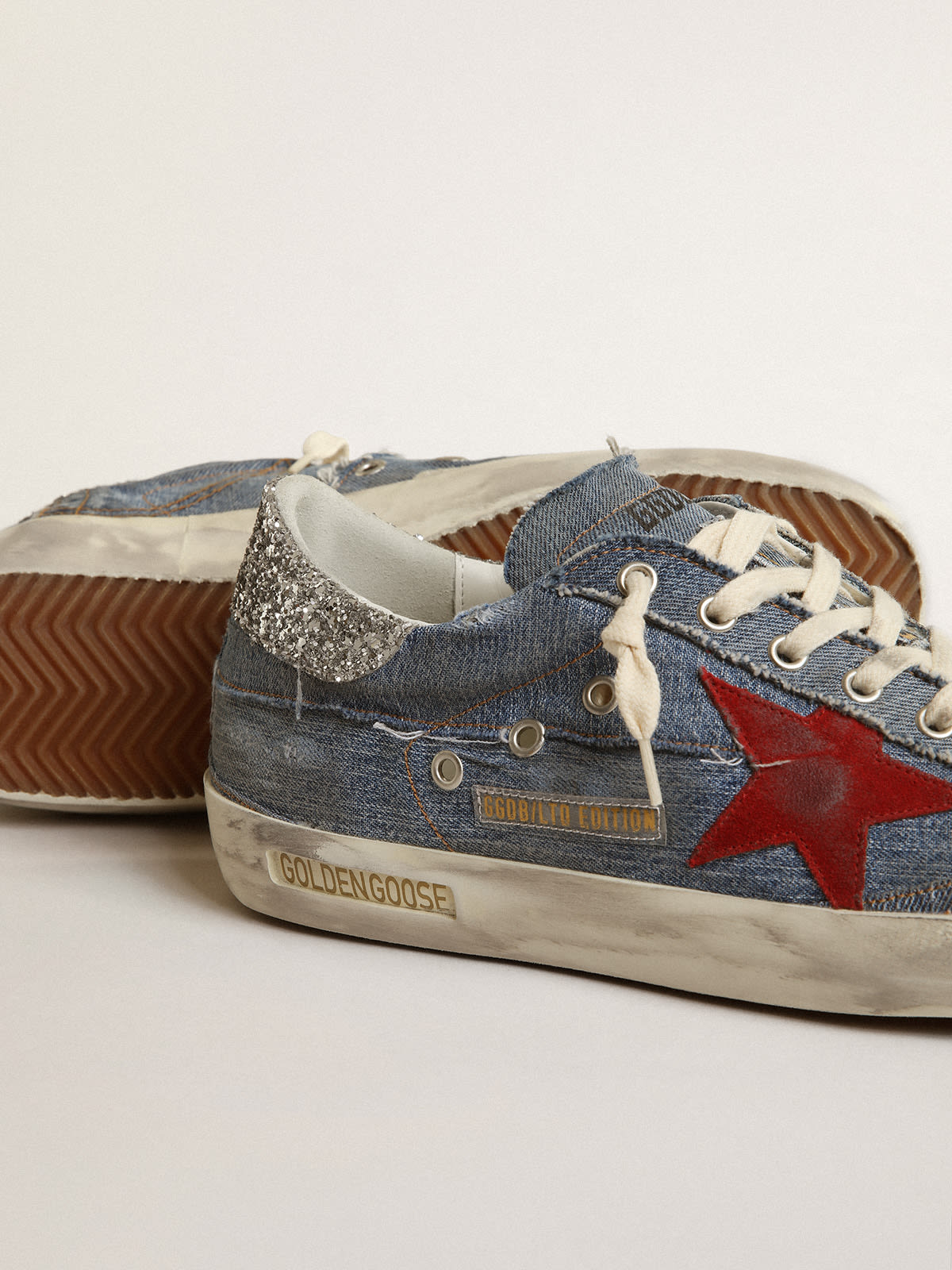 Golden goose hotsell denim sneakers