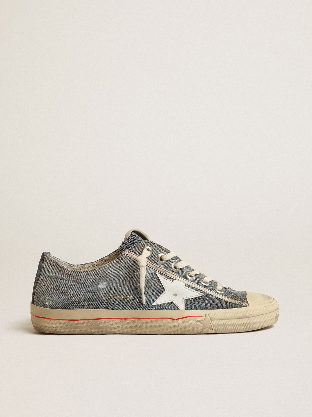 Women's V-Star LTD in light-blue denim with a white leather star