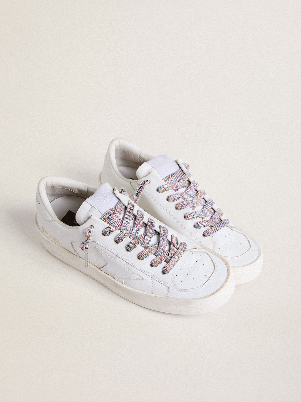 Multicolor Lurex laces with contrasting black logo | Golden Goose