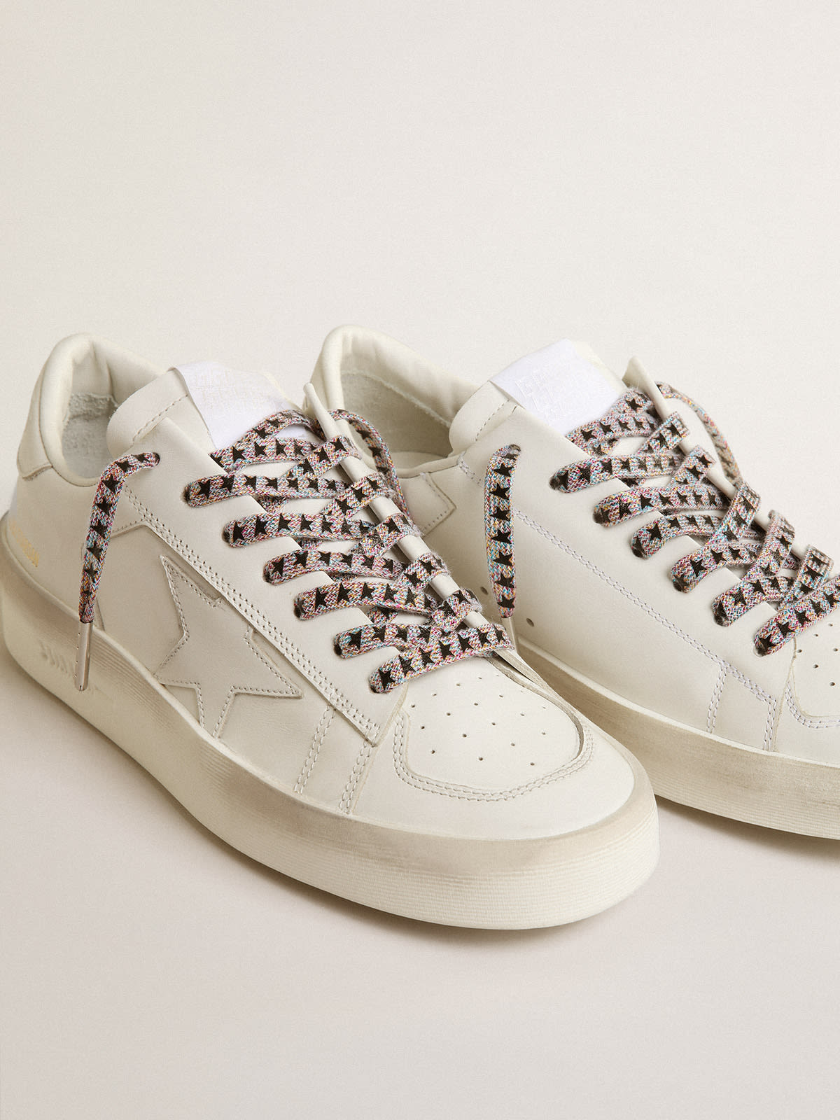 Golden Goose - Multicolor lurex laces with black stars in 