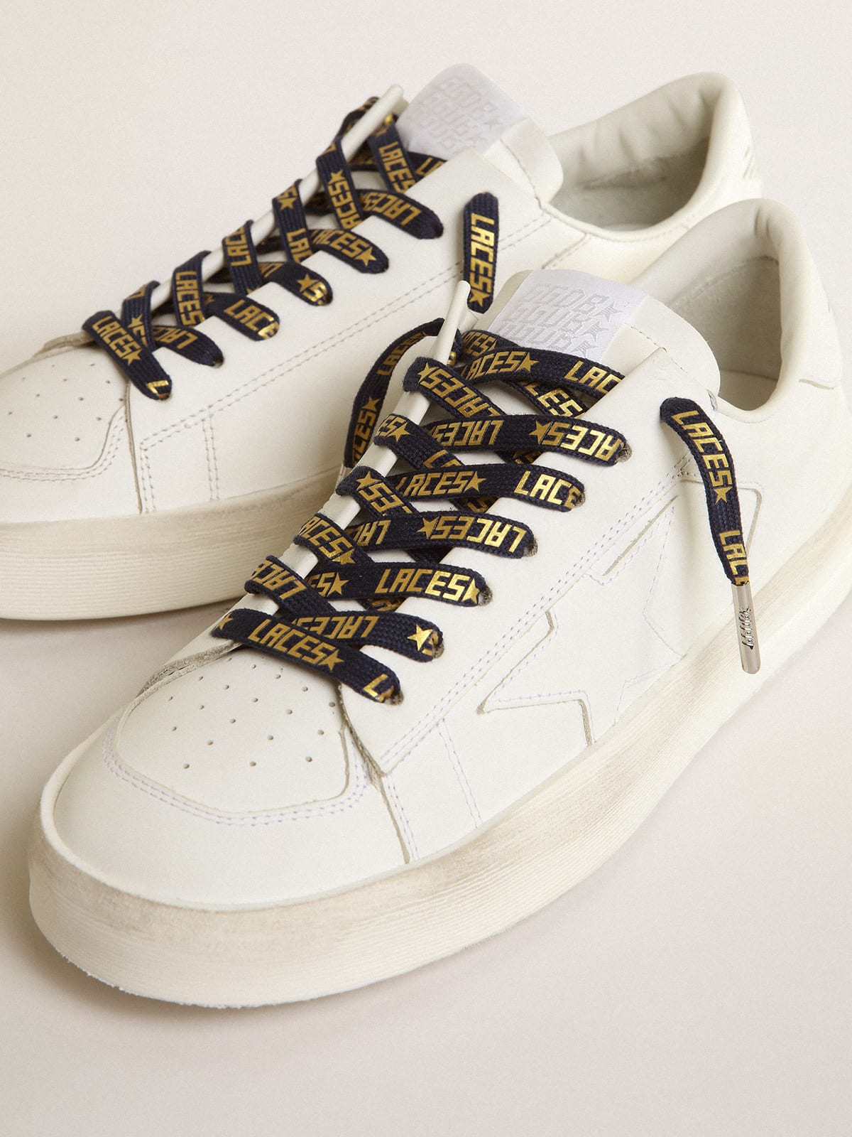 Golden Goose - Navy-blue laces with contrasting gold-colored ‘Laces’ lettering in 