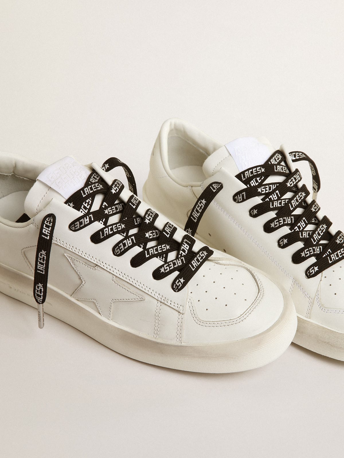 Golden Goose - Black laces with contrasting silver-colored ‘Laces’ lettering in 